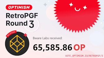 Bware Labs receives over 65,000 OP in Optimism’s RetroPGF Round 3.