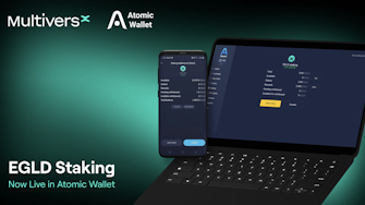 Atomic Wallet introduces new staking service for $EGLD MultiversX, on its mobile and desktop platforms.